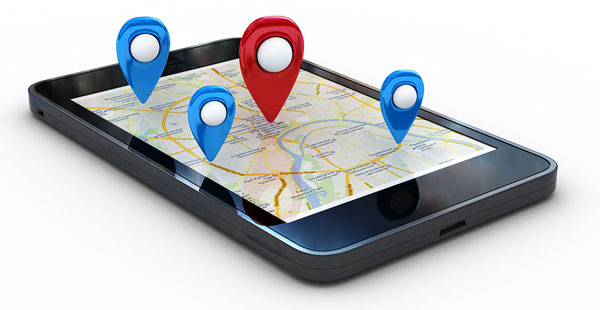 Smart-phone-with-map-and-geolo